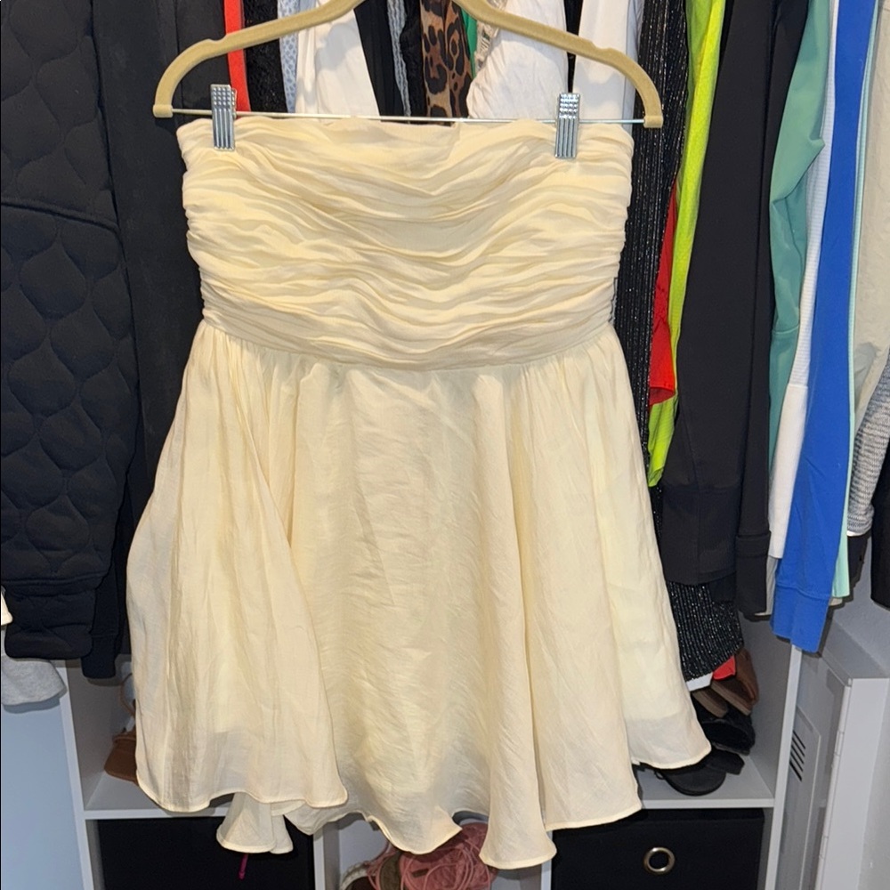 Mable Cream Ruched Dress
